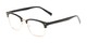 Angle of The Henrik in Glossy Black/Gold, Women's and Men's Browline Reading Glasses