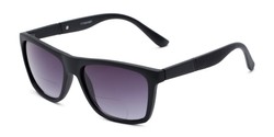 Angle of The Henry Bifocal Reading Sunglasses in Black with Smoke, Men's Retro Square Reading Sunglasses