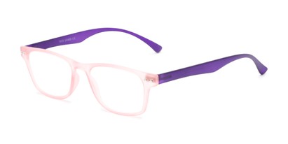 Angle of The Hepburn in Pink/Purple, Women's and Men's Retro Square Reading Glasses