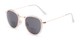 Angle of The Hitch Bifocal Reading Sunglasses in Clear/Gold with Smoke, Women's and Men's Round Reading Sunglasses