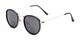 Angle of The Hitch Bifocal Reading Sunglasses in Black/Silver with Smoke, Women's and Men's Round Reading Sunglasses