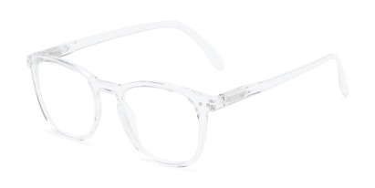 Angle of The Homer in Clear, Women's and Men's Square Reading Glasses