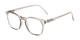 Angle of The Homer in Translucent Grey, Women's and Men's Square Reading Glasses