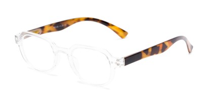 Angle of The Hoosier in Clear/Tortoise, Women's and Men's Round Reading Glasses