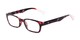 Angle of The Hope in Red Tortoise, Women's Rectangle Reading Glasses
