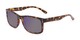 Angle of The Ingle Reading Sunglasses in Tortoise with Blue/Grey Mirror, Men's Rectangle Reading Sunglasses