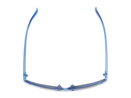 Overhead of The Ingle Reading Sunglasses in Blue with Blue/Grey Mirror