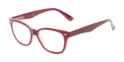 Angle of The Ira in Burgundy Red, Women's and Men's Retro Square Reading Glasses