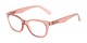 Angle of The Ira in Blush Pink, Women's and Men's Retro Square Reading Glasses