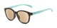 Angle of The Isla Reading Sunglasses in Tortoise/Teal with Amber, Women's Round Reading Sunglasses