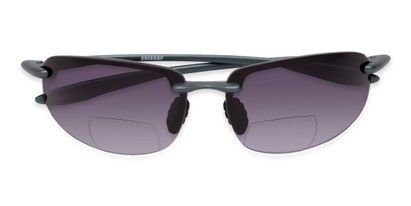 Folded of The Jack Bifocal Reading Sunglasses in Blue with Smoke