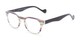 Angle of The Jaden in Brown/Green Stripes, Women's Round Reading Glasses