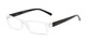 Angle of The Jax in Clear/Matte Black, Women's and Men's Rectangle Reading Glasses