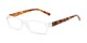 Angle of The Jax in Clear/Matte Tortoise, Women's and Men's Rectangle Reading Glasses