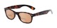 Angle of The Joliet Bifocal Reading Sunglasses in Tortoise with Amber, Women's and Men's Retro Square Reading Sunglasses