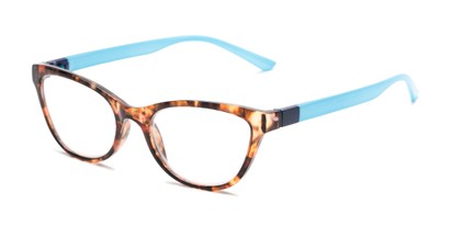 Detail of The Joy Convertible Temple Reader in Tortoise: Includes Hot Pink and Aqua Temple Sets