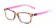 Detail of The Juno Convertible Temple Reader in Tortoise: Includes Hot Pink and Aqua Temple Sets
