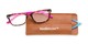 Folded of The Juno Convertible Temple Reader in Tortoise: Includes Hot Pink and Aqua Temple Sets