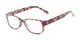 Angle of The Kenzie Bifocal in Purple Floral, Women's Rectangle Reading Glasses