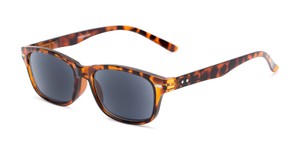 Angle of The Key West Reading Sunglasses in Tortoise with Smoke, Women's and Men's Retro Square Reading Sunglasses