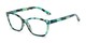 Angle of The Kiki in Green, Women's Cat Eye Reading Glasses