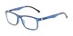 Angle of The Lambert Photochromic Reader in Blue with Smoke, Women's and Men's Retro Square Reading Glasses