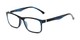 Angle of The Lambert Photochromic Reader in Blue Stripe with Smoke, Women's and Men's Retro Square Reading Glasses