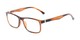 Angle of The Lambert Photochromic Reader in Brown Stripe with Smoke, Women's and Men's Retro Square Reading Glasses