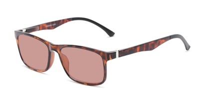 Front of The Lambert Photochromic Reader in Brown Tortoise with Amber