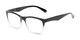 Angle of The Larkin in Black with Clear Fade, Women's and Men's Retro Square Reading Glasses