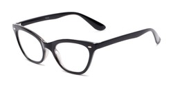 Angle of The Laura in Black, Women's Cat Eye Reading Glasses