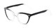 Angle of The Laura in Black/Clear Fade, Women's Cat Eye Reading Glasses