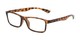 Angle of The Leaf in Brown Tortoise, Women's and Men's Rectangle Reading Glasses