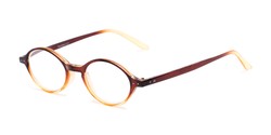 Angle of The Lennon in Brown/Yellow Fade, Women's and Men's Round Reading Glasses