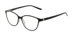 Angle of The Lenora Bifocal in Black, Women's Cat Eye Reading Glasses