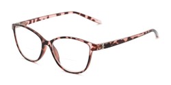 Angle of The Lenora Bifocal in Pink Tortoise, Women's Cat Eye Reading Glasses