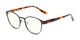 Angle of The Libertine Blue Light Blocking Reader in Grey/Brown Tortoise, Women's and Men's Round Reading Glasses