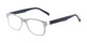 Angle of The Librarian in Herringbone/Navy Blue, Women's and Men's Retro Square Reading Glasses
