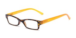 Angle of The Lime in Tortoise/Orange, Women's and Men's Rectangle Reading Glasses