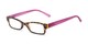 Angle of The Lime in Tortoise/Pink, Women's and Men's Rectangle Reading Glasses