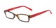 Angle of The Lime in Tortoise/Red, Women's and Men's Rectangle Reading Glasses