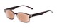 Angle of The Liverpool Reading Sunglasses in Brown with Amber, Women's and Men's Retro Square Reading Sunglasses