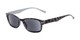 Angle of The Liverpool Reading Sunglasses in Grey Tortoise with Smoke, Women's and Men's Retro Square Reading Sunglasses