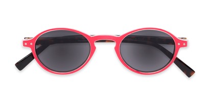 Folded of The Loft Reading Sunglasses in Red/Tortoise with Smoke