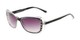 Angle of The Lorina Bifocal Reading Sunglasses in Black/Clear with Smoke, Women's Square Reading Sunglasses