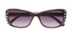 Folded of The Lorina Bifocal Reading Sunglasses in Black/Pink with Smoke
