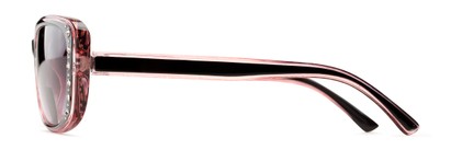Side of The Lorina Bifocal Reading Sunglasses in Black/Pink with Smoke