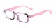 Angle of The Louisa in Purple Marble/Pink, Women's Square Reading Glasses