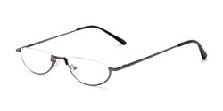 Angle of The Lynwood in Grey, Women's and Men's Round Reading Glasses