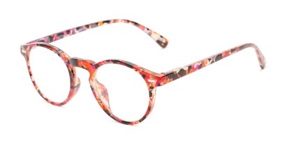 Angle of The Lysander in Red/Purple Speckled, Women's and Men's Round Reading Glasses